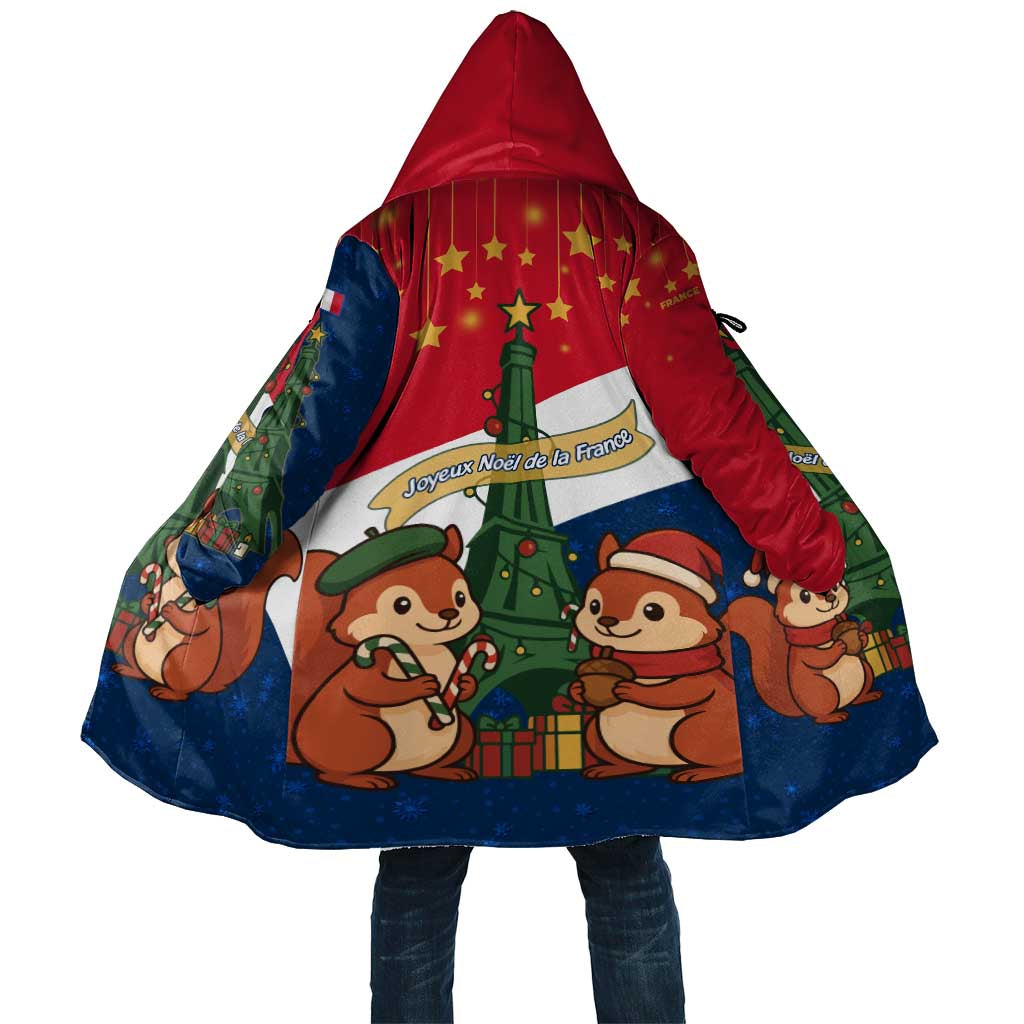 France Christmas Cloak with Eiffel Tower Chipmunks Candy Canes and Starry Night Design - Wonder Print Shop