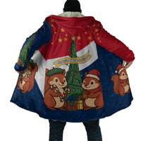 France Christmas Cloak with Eiffel Tower Chipmunks Candy Canes and Starry Night Design - Wonder Print Shop