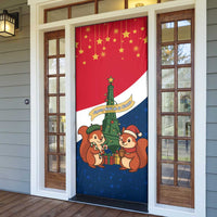 France Christmas Door Cover with Eiffel Tower Chipmunks Candy Canes and Starry Night Design - Wonder Print Shop