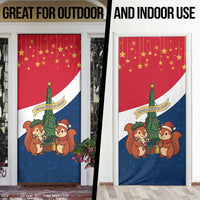 France Christmas Door Cover with Eiffel Tower Chipmunks Candy Canes and Starry Night Design - Wonder Print Shop