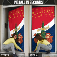 France Christmas Door Cover with Eiffel Tower Chipmunks Candy Canes and Starry Night Design - Wonder Print Shop