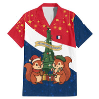 France Christmas Family Matching Mermaid Dress and Hawaiian Shirt with Eiffel Tower Chipmunks Candy Canes and Starry Night Design - Wonder Print Shop