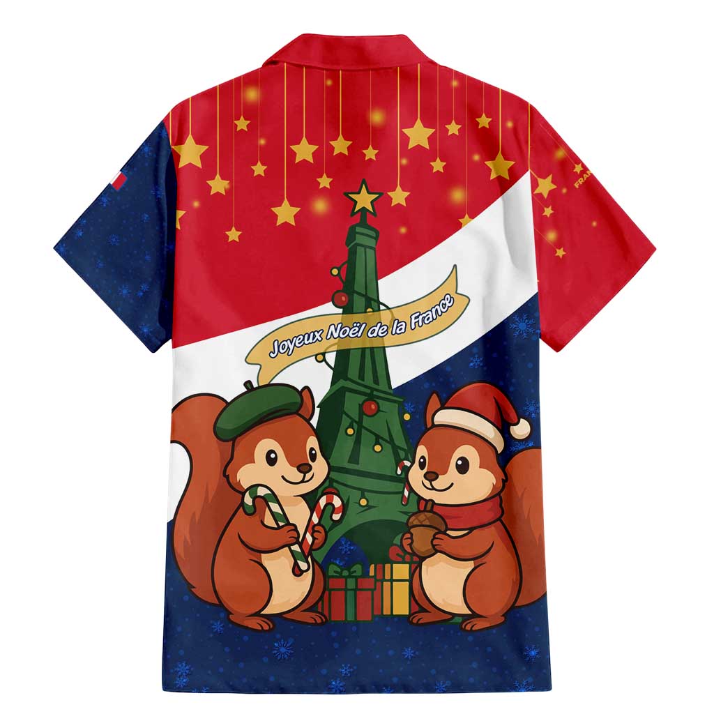 France Christmas Family Matching Mermaid Dress and Hawaiian Shirt with Eiffel Tower Chipmunks Candy Canes and Starry Night Design - Wonder Print Shop