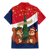 France Christmas Family Matching Mermaid Dress and Hawaiian Shirt with Eiffel Tower Chipmunks Candy Canes and Starry Night Design - Wonder Print Shop