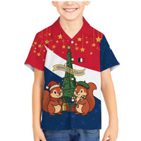 France Christmas Family Matching Mermaid Dress and Hawaiian Shirt with Eiffel Tower Chipmunks Candy Canes and Starry Night Design - Wonder Print Shop