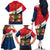 France Christmas Family Matching Off The Shoulder Long Sleeve Dress and Hawaiian Shirt with Eiffel Tower Chipmunks Candy Canes and Starry Night Design - Wonder Print Shop