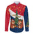 France Christmas Family Matching Off The Shoulder Long Sleeve Dress and Hawaiian Shirt with Eiffel Tower Chipmunks Candy Canes and Starry Night Design - Wonder Print Shop