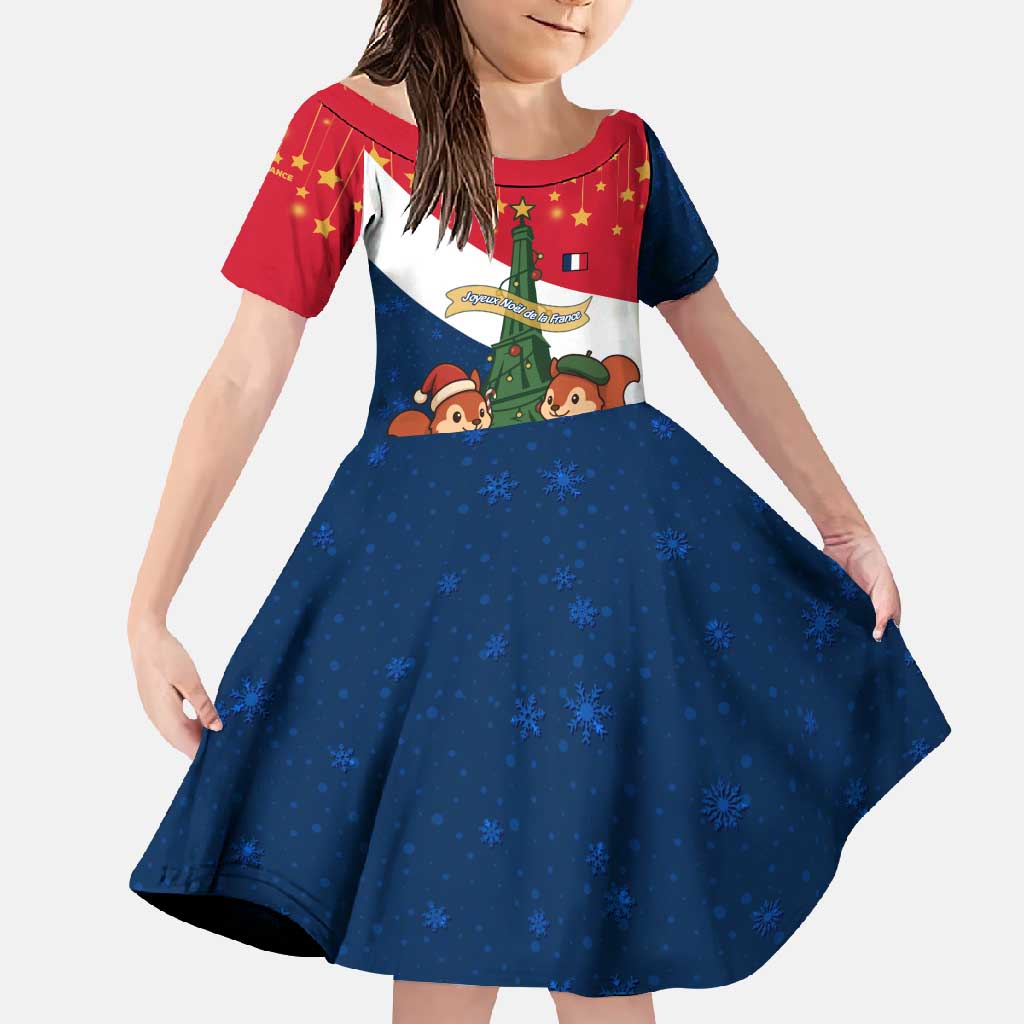 France Christmas Family Matching Off Shoulder Maxi Dress and Hawaiian Shirt with Eiffel Tower Chipmunks Candy Canes and Starry Night Design - Wonder Print Shop