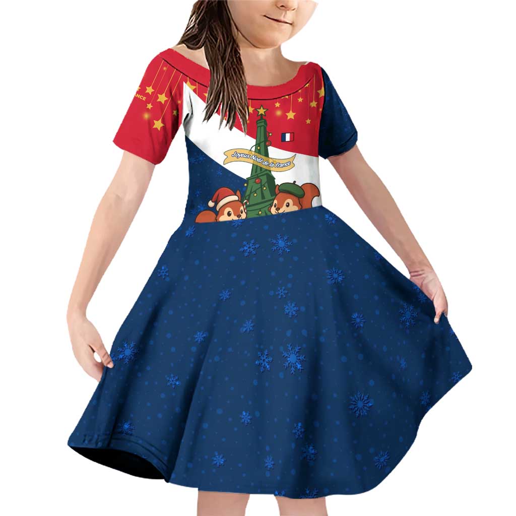 France Christmas Family Matching Off Shoulder Short Dress and Hawaiian Shirt with Eiffel Tower Chipmunks Candy Canes and Starry Night Design - Wonder Print Shop