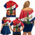 France Christmas Family Matching Off Shoulder Short Dress and Hawaiian Shirt with Eiffel Tower Chipmunks Candy Canes and Starry Night Design - Wonder Print Shop