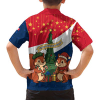 France Christmas Family Matching Summer Maxi Dress and Hawaiian Shirt with Eiffel Tower Chipmunks Candy Canes and Starry Night Design - Wonder Print Shop