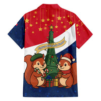 France Christmas Family Matching Summer Maxi Dress and Hawaiian Shirt with Eiffel Tower Chipmunks Candy Canes and Starry Night Design - Wonder Print Shop