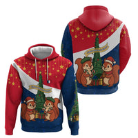 France Christmas Hoodie with Eiffel Tower Chipmunks Candy Canes and Starry Night Design - Wonder Print Shop