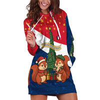 France Christmas Hoodie Dress with Eiffel Tower Chipmunks Candy Canes and Starry Night Design - Wonder Print Shop