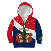 France Christmas Kid Hoodie with Eiffel Tower Chipmunks Candy Canes and Starry Night Design - Wonder Print Shop