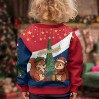 France Christmas Kid Ugly Christmas Sweater with Eiffel Tower Chipmunks Candy Canes and Starry Night Design - Wonder Print Shop