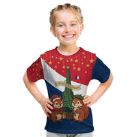 France Christmas Kid T Shirt with Eiffel Tower Chipmunks Candy Canes and Starry Night Design - Wonder Print Shop