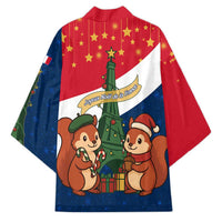 France Christmas Kimono with Eiffel Tower Chipmunks Candy Canes and Starry Night Design - Wonder Print Shop