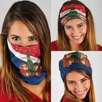 France Christmas Neck Gaiter with Eiffel Tower Chipmunks Candy Canes and Starry Night Design - Wonder Print Shop