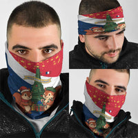 France Christmas Neck Gaiter with Eiffel Tower Chipmunks Candy Canes and Starry Night Design - Wonder Print Shop