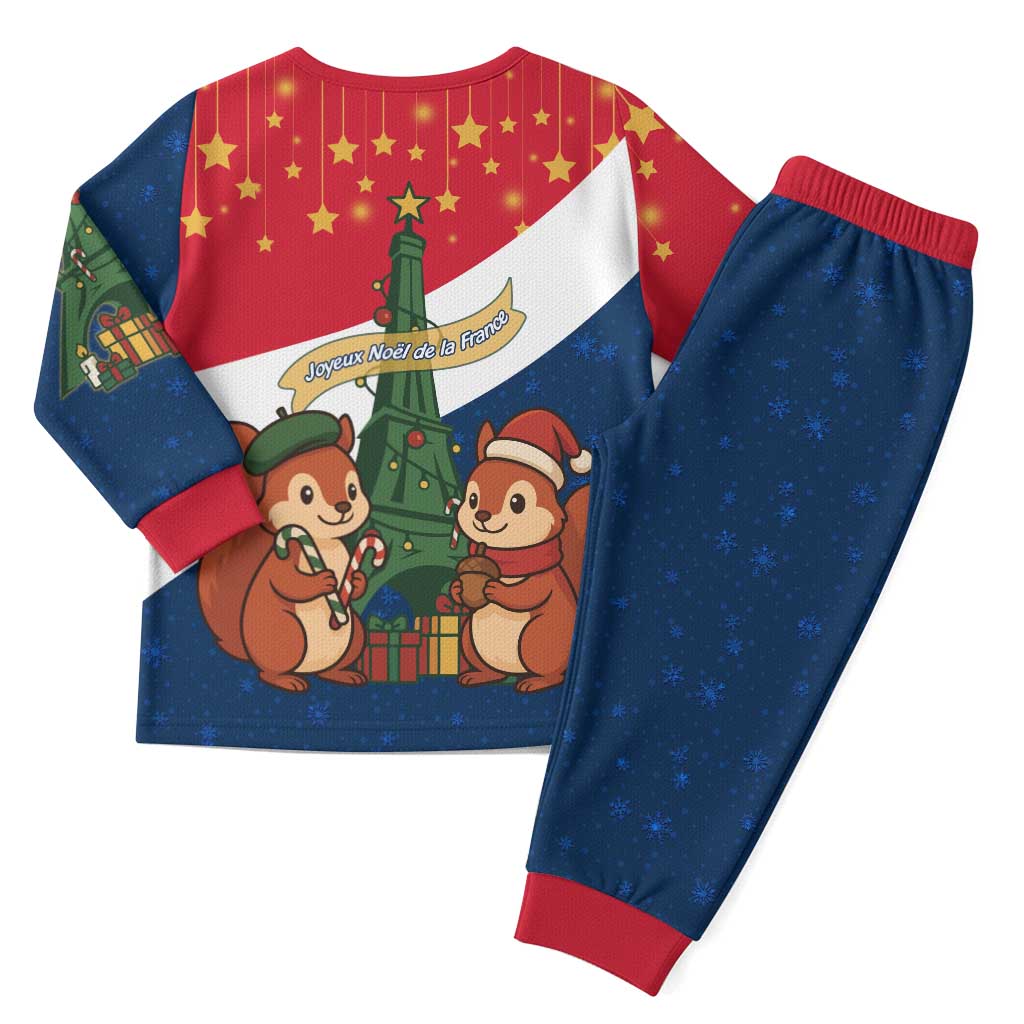 France Christmas Pajama Set with Eiffel Tower Chipmunks Candy Canes and Starry Night Design - Wonder Print Shop