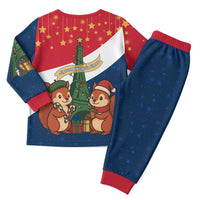 France Christmas Pajama Set with Eiffel Tower Chipmunks Candy Canes and Starry Night Design - Wonder Print Shop
