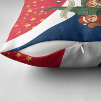 France Christmas Pillow Cover with Eiffel Tower Chipmunks Candy Canes and Starry Night Design - Wonder Print Shop