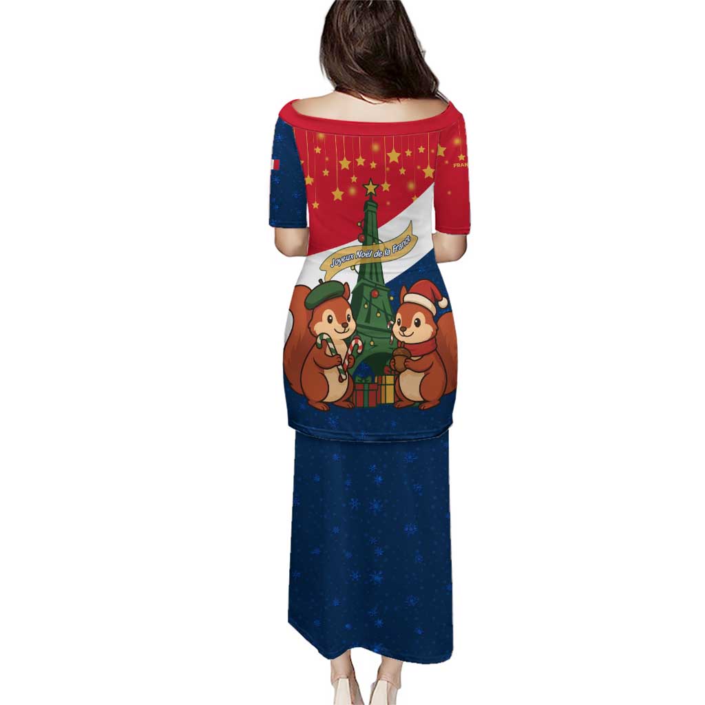 France Christmas Puletasi with Eiffel Tower Chipmunks Candy Canes and Starry Night Design - Wonder Print Shop