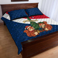 France Christmas Quilt Bed Set with Eiffel Tower Chipmunks Candy Canes and Starry Night Design - Wonder Print Shop