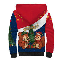 France Christmas Sherpa Hoodie with Eiffel Tower Chipmunks Candy Canes and Starry Night Design - Wonder Print Shop
