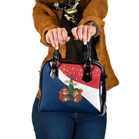 France Christmas Shoulder Handbag with Eiffel Tower Chipmunks Candy Canes and Starry Night Design - Wonder Print Shop