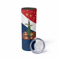 France Christmas Skinny Tumbler with Eiffel Tower Chipmunks Candy Canes and Starry Night Design - Wonder Print Shop