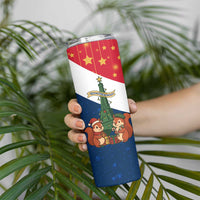 France Christmas Skinny Tumbler with Eiffel Tower Chipmunks Candy Canes and Starry Night Design - Wonder Print Shop
