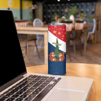 France Christmas Skinny Tumbler with Eiffel Tower Chipmunks Candy Canes and Starry Night Design - Wonder Print Shop