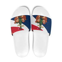 France Christmas Slide Sandals with Eiffel Tower Chipmunks Candy Canes and Starry Night Design - Wonder Print Shop
