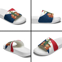 France Christmas Slide Sandals with Eiffel Tower Chipmunks Candy Canes and Starry Night Design - Wonder Print Shop