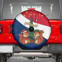France Christmas Spare Tire Cover with Eiffel Tower Chipmunks Candy Canes and Starry Night Design - Wonder Print Shop