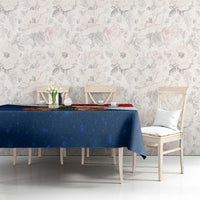 France Christmas Tablecloth with Eiffel Tower Chipmunks Candy Canes and Starry Night Design - Wonder Print Shop