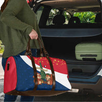 France Christmas Travel Bag with Eiffel Tower Chipmunks Candy Canes and Starry Night Design - Wonder Print Shop