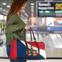 France Christmas Travel Bag with Eiffel Tower Chipmunks Candy Canes and Starry Night Design - Wonder Print Shop