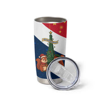 France Christmas Tumbler Cup with Eiffel Tower Chipmunks Candy Canes and Starry Night Design - Wonder Print Shop