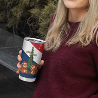 France Christmas Tumbler Cup with Eiffel Tower Chipmunks Candy Canes and Starry Night Design - Wonder Print Shop