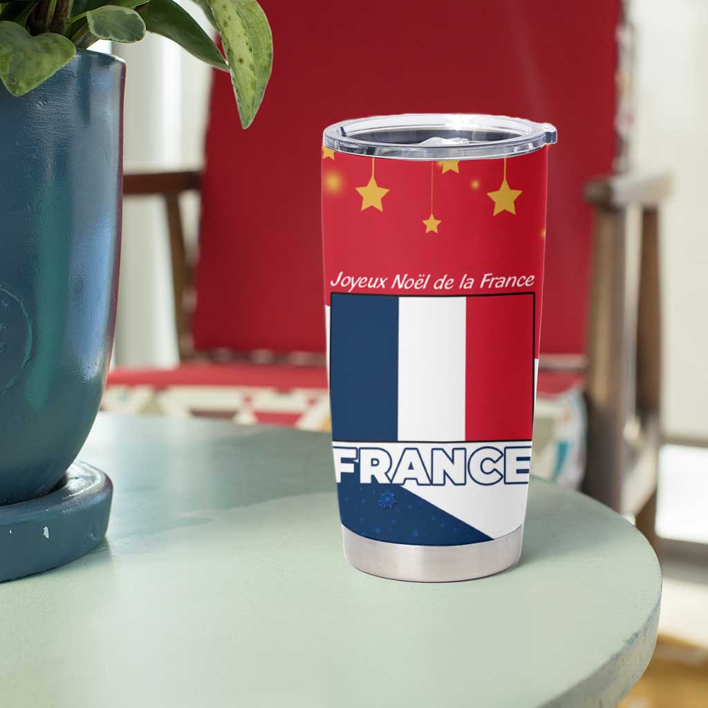France Christmas Tumbler Cup with Eiffel Tower Chipmunks Candy Canes and Starry Night Design - Wonder Print Shop
