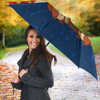 France Christmas Umbrella with Eiffel Tower Chipmunks Candy Canes and Starry Night Design - Wonder Print Shop