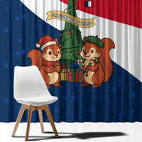France Christmas Window Curtain with Eiffel Tower Chipmunks Candy Canes and Starry Night Design - Wonder Print Shop