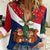 France Christmas Women Casual Shirt with Eiffel Tower Chipmunks Candy Canes and Starry Night Design - Wonder Print Shop