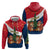 France Christmas Zip Hoodie with Eiffel Tower Chipmunks Candy Canes and Starry Night Design - Wonder Print Shop
