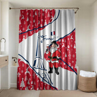 France Christmas Bathroom Set with Santa Wine Glass Eiffel Tower and Holiday Icons Design - Wonder Print Shop