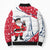 France Christmas Bomber Puffer Jacket with Santa Wine Glass Eiffel Tower and Holiday Icons Design - Wonder Print Shop