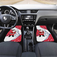 France Christmas Car Mats with Santa Wine Glass Eiffel Tower and Holiday Icons Design - Wonder Print Shop
